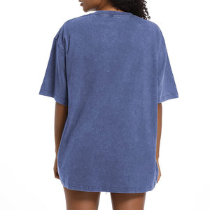 Custom Made Product Women Ringer Acid Wash T Shirt Breathable High Quality Cotton Blended Material Regular Length Distress Tee - Product Image 2