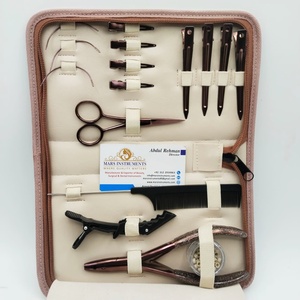 Extensiones de cabello con microanillos, color marrón oro rosa, alicates para extensiones de cabello, tijeras de corte, herramienta para enhebrar, clips y agujas - Product Image 3