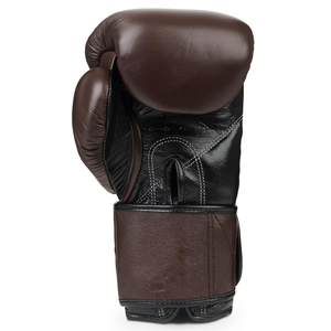 Gants de boxe en cuir PU marron, à doigts entiers, avec fermeture à lacets réglable au poignet, pour entraînement et sparring adultes - Product Image 6