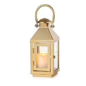 Hot Selling <b>Gold</b> Color Finished Candle <b>Lantern</b> Outdoor Courtyard Modern Elegant Vintage Candle <b>Lanterns</b> Custom Size Shape - Product Image 4