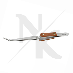 Premium Cross Lock Extra Curved Tweezer Fiber Grips Soldering Length 160mm Stainless Steel High Performance Jewelry Making Tool - Product Image 3