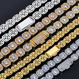 Bracelet tennis floral en argent 925 et moissanite pour homme, maillons halo ronds, bijou de luxe glacé, cadeau pour homme - Product Image 4