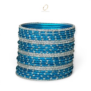 Juego de Brazaletes de Acero Inoxidable Azul para Niñas, de Alta Calidad y Gran Venta, para Fiestas, Joyería de Moda India, Fabricación al por Mayor - Product Image 2