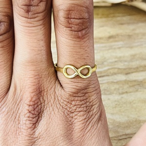 Fashionable Top Choice Infinity <b>Ring</b> Boho Brass <b>Rings</b> For Women 18k Gold Plated Geometric <b>Dainty</b> Jewelry Wholesale/OEM/ODM - Product Image 3