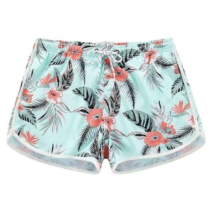 Pantalones Cortos de Mujer Estampados al por Mayor RTS, Cintura Media, Cordón Ajustable, Tejido Casual de Poliéster Transpirable, Shorts de Baño AI-BS-101 - Product Image 1