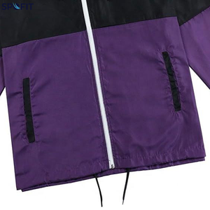 Veste imperméable pour homme, coupe-vent, à capuche, avec blocs de couleur, fermeture éclair, légère, sportive, pour le printemps - Product Image 2