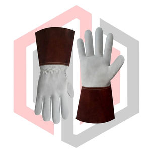 Gants de travail en cuir de vachette, gants de soudage Tig Mig, résistants à la chaleur, protection contre le feu, anti-vibrations, antistatiques - Product Image 4