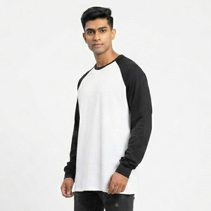 Oversize Raglan T Shirts Men <b>Drop</b> Shoulder Long Sleeve Street Style Tee 100% Cotton Fully Customized Men's Sport T Shirts - Product Image 3
