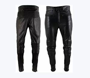 Pantalones de Cuero Personalizados de Alta Calidad para Hombre, Pantalones de Cintura Alta con Corte Recto y Estilo Urbano para Invierno - Product Image 1