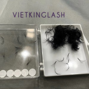 Extensions de cils volume en cheveux synthétiques, faites à la main, naturelles, longues, noir mat, bouquets préfabriqués, logo personnalisable, vente chaude - Product Image 2