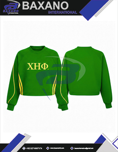 Chi Eta phi เสื้อกีฬาแขนยาวสีเหลืองและสีเขียวสำหรับเสื้อครอปสีเหลืองเสื้อสเวตเตอร์พิมพ์ลายท่อเสื้อวิทยาลัย - Product Image 4