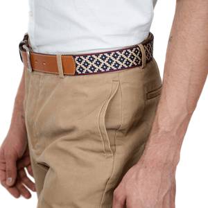 Custom Embroidered <b>Leather</b> Polo Belt <b>Bags</b> & Cases Premium Full Grain Cowhide Hand <b>Woven</b> Unisex Equestrian Belt OEM LBP-0032 - Product Image 3