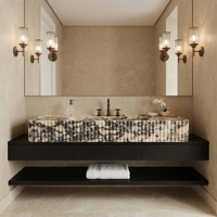 Comptoirs en marbre Calacatta Viola Senger en pierre naturelle, dessus de table de toilette polis, lavabo de salle de bain en marbre cannelé