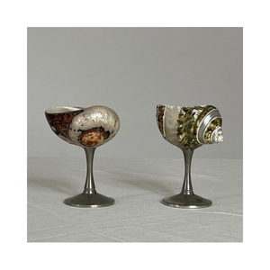 Copa de Vino de Cristal con Concha Marina, Hecha a Mano en Vietnam, Moderna y Portátil, Vajilla Costera de Concha Natural para Restaurante, Hotel, Resort, Playa - Product Image 1