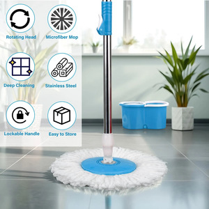360 Spin <b>Mop</b> <b>Bucket</b> Set with Micro fiber Rotating Heads Floor Cleaning System with 2 Replacement Heads Easy Wring <b>Mop</b> Set - Product Image 4