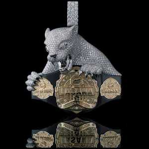 Colgante de Pantera de Plata de Ley 925 con Moissanita, Amuleto de Animal, Joyería Brillante Redonda, Regalo - Product Image 2