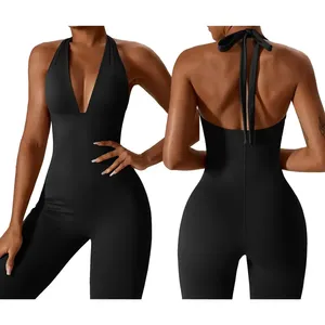 Combinaisons confortables et respirantes pour femmes, col en V, usage quotidien, combinaison extensible, fabrication sur mesure, OEM, ODM, qualité d'exportation - Product Image 2