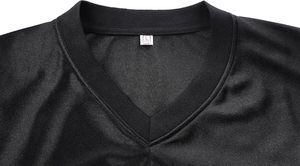 Camiseta de Fútbol de Malla con Cuello en V Unisex Negra para Adultos, Uniforme Transpirable de Poliéster, Lista para Usar, Holden Industry ODM - Product Image 4