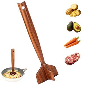 Hachoir à viande en bois fait main de haute qualité, outil de cuisine en bois naturel, vente en gros d'usine, prix de gros - Product Image 2