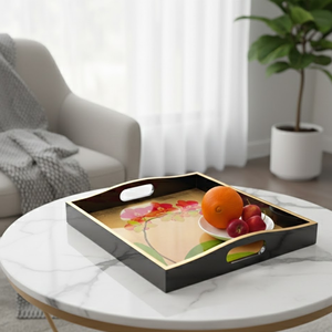 Bandeja de Laca Vietnamita Auténtica - Diseño Tradicional de Carpa Koi - Organizador y Bandeja de Exhibición de Lujo para Mesa - Product Image 1