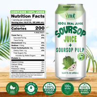 Hoge Kwaliteit Pure 100% Zuurzak Vruchtensap Met Pulp Vinut 490Ml Kan Fabrikant Private Label Oem Odm Wholesale Prijs Iso