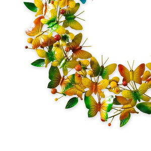 Guirlande de papillons colorés, réalisée avec des papillons peints multicolores disposés dans une palette de dégradé arc-en-ciel vibrant pour la décoration - Product Image 4