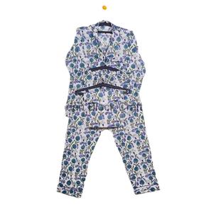 Conjunto de Pijama de Algodón Elegante con Estampado Floral Digital para Mujer, Camisón de Manga Larga Hecho a Mano, Suave y Transpirable, Vestido de Noche Cómodo - Product Image 1
