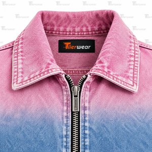 Veste en jean pour femme en gros, personnalisable avec logo, coupe oversize, courte, style décontracté, vintage, en denim de coton, marque privée - Product Image 6