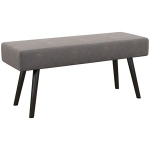 Panca Moderna da Camera da Letto Grigia da 99 cm, Seduta Imbottita per Fondo Letto con Gambe in Acciaio, Sgabelli e Pouf - Product Image 1
