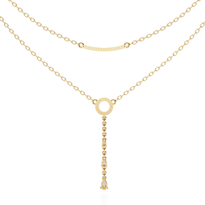 Collar de Diamantes Cultivados en Laboratorio con Corte en Capas de Oro Amarillo de 14K para Mujer, con Piedras en Forma de Pera y Redondas, 0.50 CTW, Estilo Étnico, Joyería Fina - Product Image 4