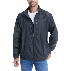 Chaqueta Cortavientos Ligera con Capucha para Hombre, Marca Personalizada, Invierno, Impermeable, Tejido Ecológico, Estilo Formal, Cierre de Cremallera, Reversible - Product Image 1