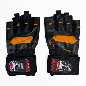 Gants d'entraînement personnalisés en PU respirant et léger, demi-doigts, avec poignées, fermeture à boucle et support de poignet, unisexe pour le fitness - Product Image 3