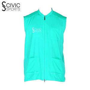 Gilet de travail personnalisable pour hommes en coton de laine respirant de haute qualité pour vêtements d'extérieur fermeture à glissière pour logo de supermarché de salon de coiffure - Product Image 3