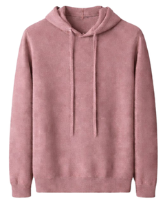 Sweat-shirt à capuche personnalisé pour homme, rose poudré, en molleton de coton, à manches longues, décontracté, avec cordon de serrage réglable - Product Image 1