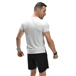 Men's <b>White</b> Slim Fit Crew Neck Short Sleeve T Shirt <b>Plain</b> Stretch Casual Basic Tee - Product Image 6