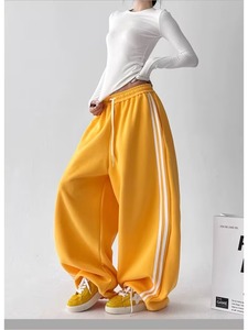 Pantalones de Mujer, Diseño Juvenil, Verano, Corte Recto, Franja Lateral, 100% Algodón, Paleta de Colores Versátil para Uso Diario Informal - Product Image 5