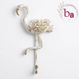 Beads Art Flamingo Wall Hook Zinc Alloy <b>Rustic</b> Design Multi-Function Durable Eco-Friendly Easy Installation Entry Decor - Product Image 5