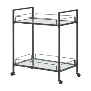 Chariot utilitaire roulant en métal fait main de qualité supérieure avec un design industriel moderne, construction métallique robuste, spacieux et moderne - Product Image 4