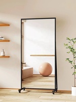 SWT 2023 miroir debout au sol mobile grand miroir pleine longueur pour miroir de yoga de danse de gymnastique