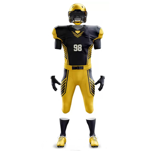 Uniformes de football américain de haute qualité 100% polyester à manches courtes pour hommes, grandes tailles, respirants, faible MOQ, service OEM, antibactériens - Product Image 2