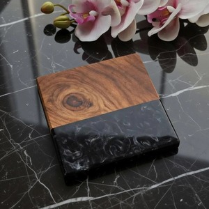 Classic Wooden Resin <b>Tea</b> & Coffee Cup Coasters Handmade Lightweight Decorative for Home Office Hotel Use - Product Image 1