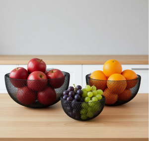 Wholesale Modern Metal Fruit Basket with Durable <b>Iron</b> Fruit Holder for Fresh Fruits Vegetables Bread and Countertop Organization - Product Image 1