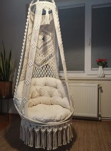 Macrame <b>Hammock</b> <b>Swing</b> Chair, Indoor <b>hammock</b> chair, Macrame Hanging chair, Outdoor <b>swing</b>, Bedroom <b>hammock</b> chair <b>swing</b> - Product Image 2