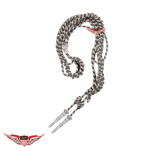 Aiguillette en argent torsadée avec embout métallique argenté - Product Image 1