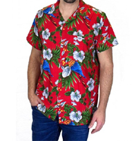 Camisas Hawaianas de Manga Corta para Hombre, Diseño Nuevo, Verano, Antiarrugas, Popelina, Estampado Personalizado de Cerezas y Loros, Algodón, Sublimación, en Oferta - Product Image 5