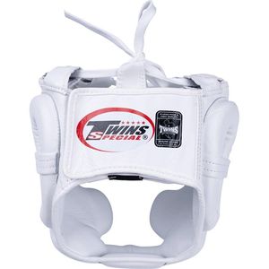 Twins Muay Thai BGVL Boxing <b>Gloves</b> with Chin & Cheek White Head Guard Premium Leather Boxing Sparring Kit - Product Image 3