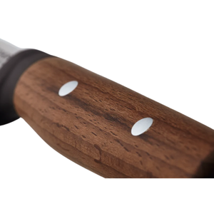 5 Inch Serrated Utility Knife Stainless Steel Sharp Blade Brown <b>Wood</b> Handle Double Rivet Multipurpose Kitchen <b>Slicing</b> Knife - Product Image 6