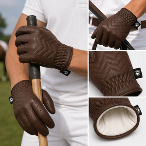 Gants de sécurité en cuir Dumela Custom Polo, longueur poignet, doublure en coton respirant, marron foncé, style vintage, pour usage quotidien en extérieur. - Product Image 5