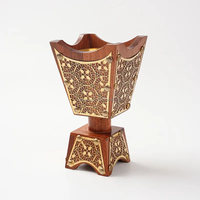 Brûleur d'encens/Mubkhar/Bakhoor en bois poli fait main unique, bicolore, style Art populaire, Art moderne, Décoration rustique antique, Boîte indienne