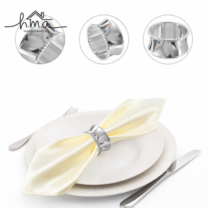Handcrafted Aluminum Double Ring Napkin Holder Eco-Friendly Classic Party <b>Table</b> Setting Decorative Dining Accessory Home Decor - Product Image 2